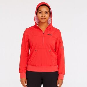 FILA Sport Pink 1/2 Zip Pullover Hooded Athletic Jacket Women’s Size Small
